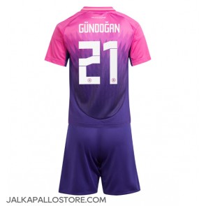 Saksa Ilkay Gundogan #21 Vieraspaita Lapsille EM-Kisat 2024 Lyhythihainen (+ shortsit)